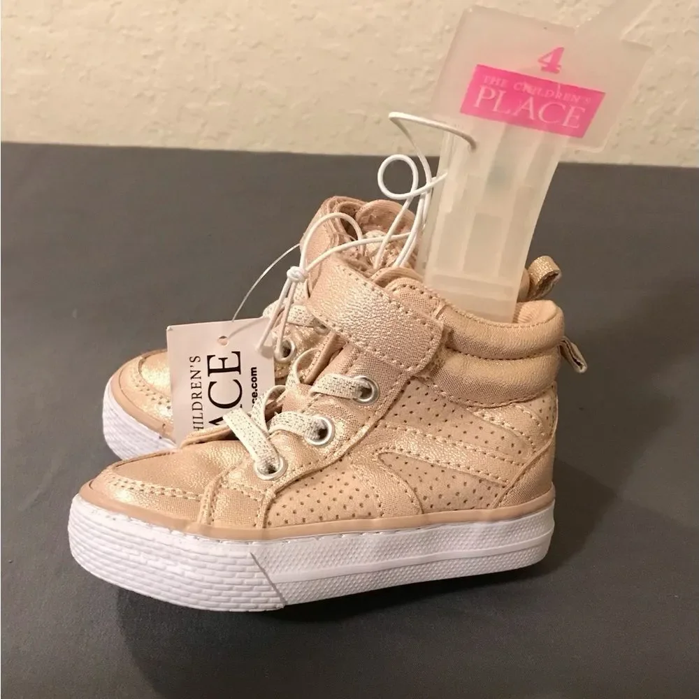 NEW - Toddler Girls Metallic High Top Sneakers